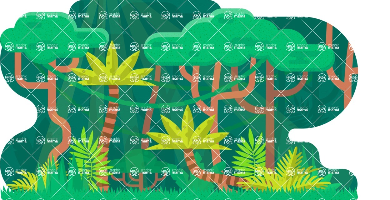 Vector Landscape Mega Bundle - Into the Woods Vector Background Illustration